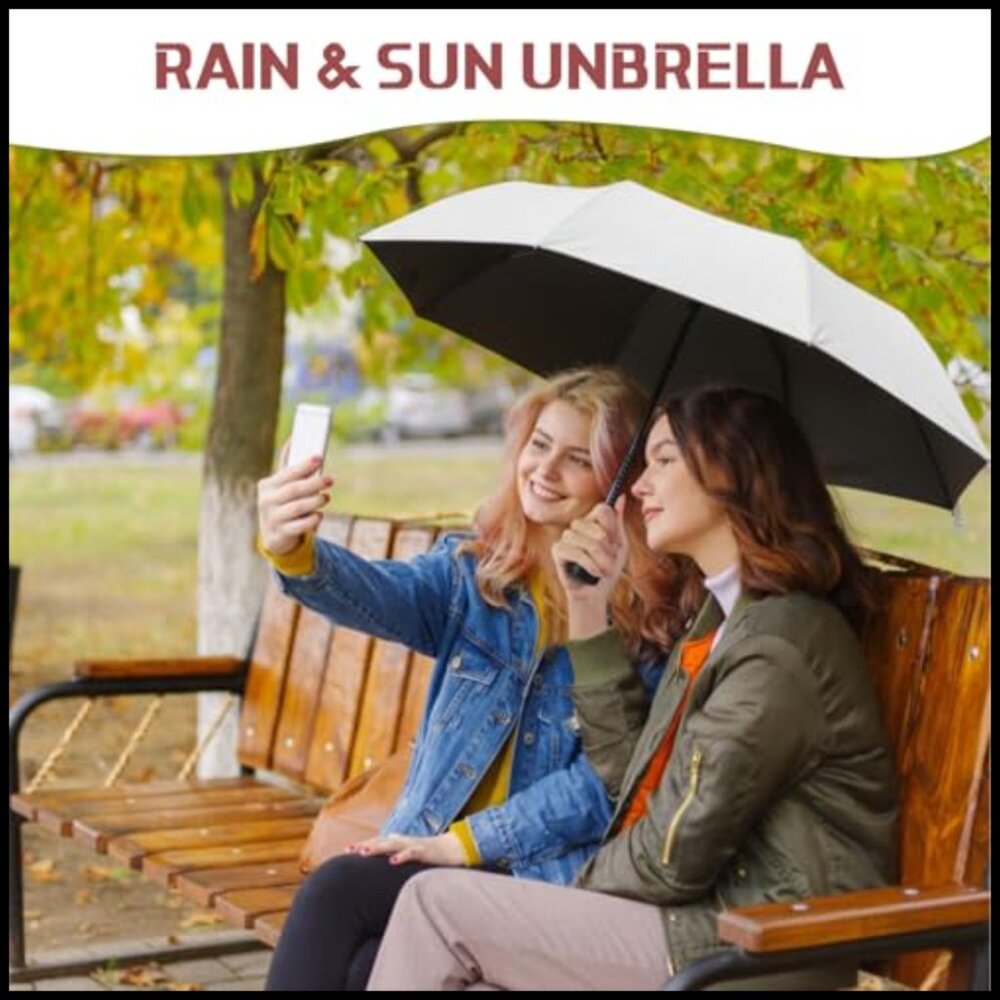 Windproof Folding Umbrella Set Portable Travel Uv… - image 4